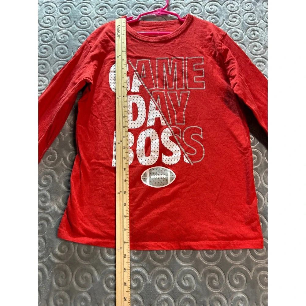 The Children's Place Red Long Sleeve Game Day Boss Football T Shirt Kids L 10 12